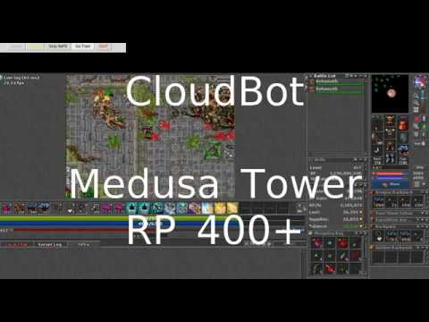 Tibia Cloudbot Demonstration (Medusa Tower RP 400)