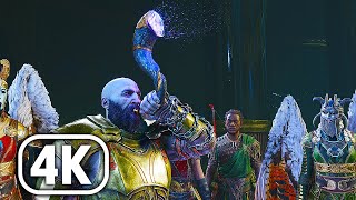 Kratos Blows The Gjallarhorn And Begins Ragnarok Scene (4K Ultra HD) | God of War Ragnarok (PS5)