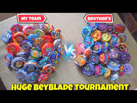 my team vs brother's team beyblade burst tournament | huge burst #beyblades fight in real life