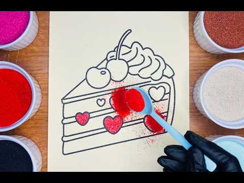 🍰 This Slice of Cake Is Not What You Expect | ASMR Sand Painting, Satisfying Art, No Talking ✨