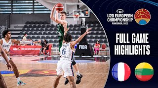 France - Lithuania | Basketball Highlights - Quarter Final | #FIBAU20Europe Men