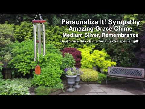 Personalize It! Sympathy Amazing Grace Chime - Medium Silver, Remembrance