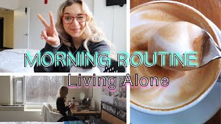 COLLEGE DORM MORNING ROUTINE *living alone* | Jasmine M
