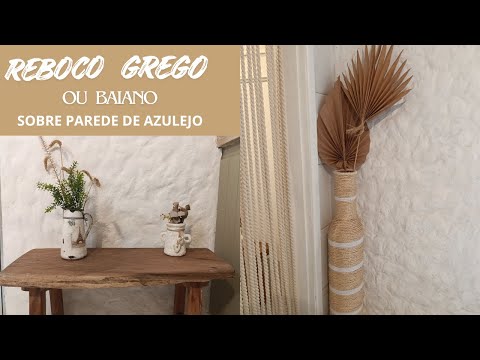 How I did Greek or Bahian plaster on a tiled wall