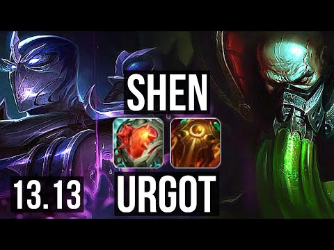 SHEN vs URGOT (TOP) | Quadra, 9/2/10, 1.3M mastery, Godlike | NA Diamond | 13.13