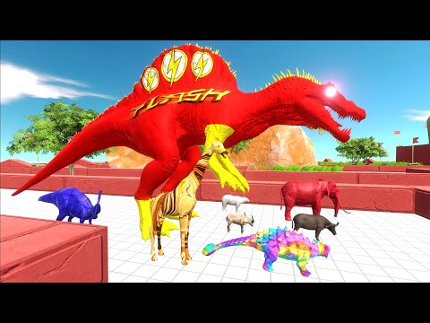 ESCAPE FROM FLASH SPINOSAURUS - Animal Revolt Battle Simulator