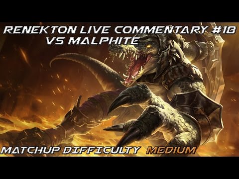 LoL: Renekton Live Commentary #18 Vs Malphite [Patch 5.17]