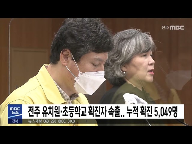 전주 유치원·초등학교 확진자 속출.. 누적 확진 5,049명