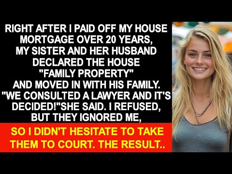 After I paid off my house mortgage, sister and her husband moved in with his family.