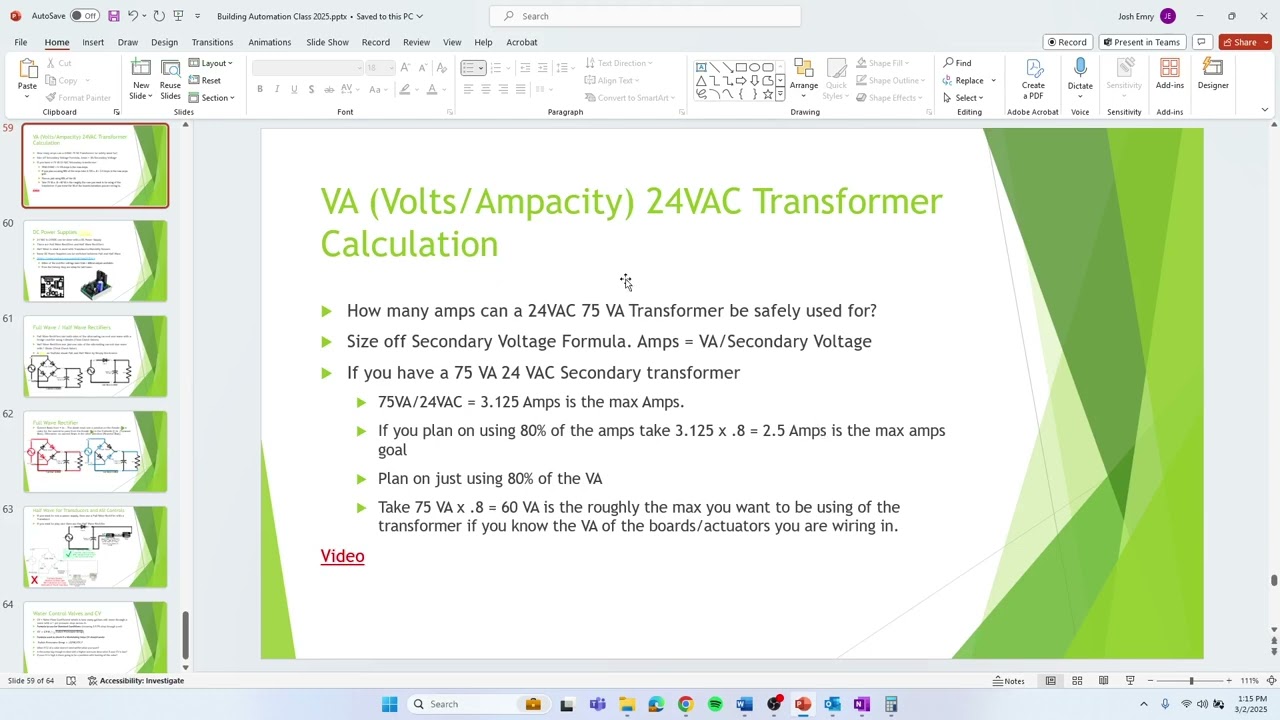 How to Size a Control Transformer