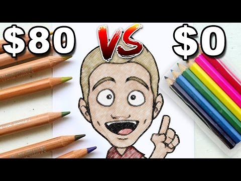 $80 Vs. $0 Colored Pencils - EXPENSIVE Vs. CHEAP Comparison! Video