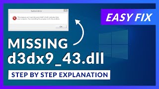 d3dx9_43.dll Missing Error | How to Fix | 2 Fixes | 2021