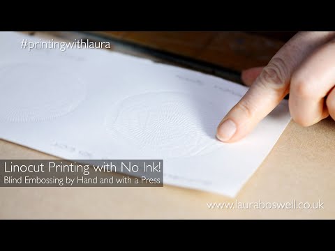 Linocut Printing with NO Ink! Blind Embossing by Hand and by Press