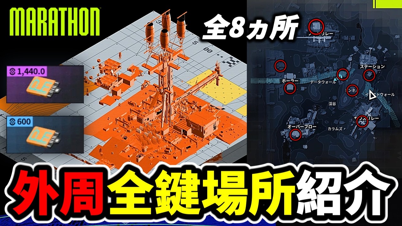 【マラソン】始まりのマップ 外周 全鍵場所紹介 #marathon