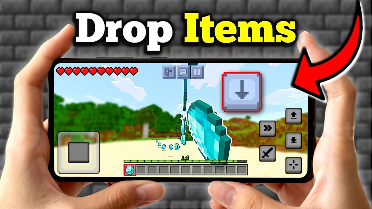 ✅ TEXTURA PARA TIRAR ITEMS en MINECARFT PE ANDROID!!🙏 |  BOTON Q EN ANDROID | DROP ITEMS