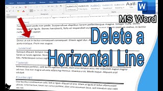 How to delete a horizontal line in a Word document