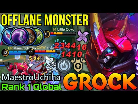 Offlane Monster Grock Damage Build - Top 1 Global Grock by MaestroUchiha - Mobile Legends