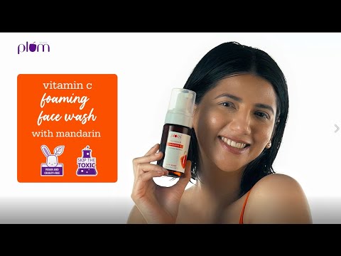 Plum vitamin c foaming face wash, pump bottle