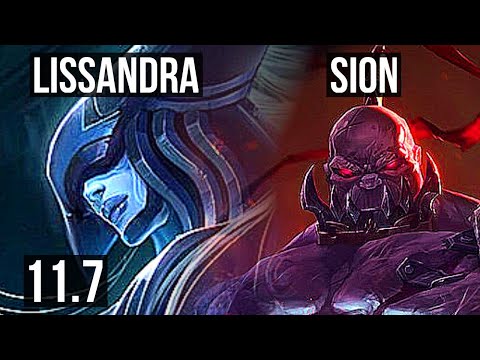 LISSANDRA vs SION (MID) | 11/1/9, 2000+ games, Rank 7 Liss, Legendary | KR Grandmaster | v11.7