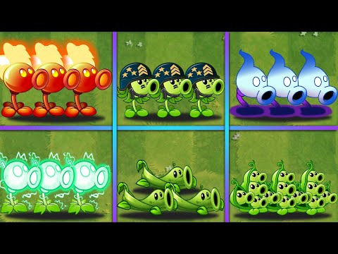 PvZ 2 - Best 6 Strong Team Pea Plants - Who Will Win? - Team Plants Battlez