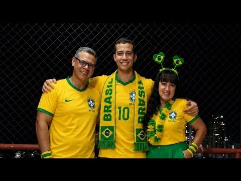 Aqui a torcida é pelo Brasil mas a nossa vitória vem de Deus...
