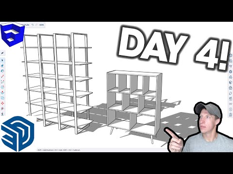 Learn SketchUp in 30 Days DAY 4 - Modeling Shelves!