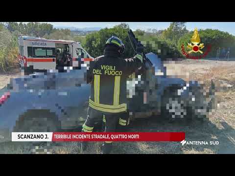 04 OTTOBRE 2025 SCANZANO JONICOTERRIBILE INCIDENTE STRADALE, QUATTRO MORTI