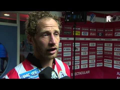 Doelpuntenmaker Michel Breuer na de wedstrijd