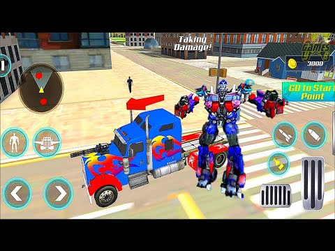 Grand Police Truck Robot Rescue War Transform Robot Game - Android Gameplay