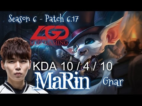 LGD MaRin GNAR vs EKKO Top - Patch 6.17 KR Ranked | League of Legends