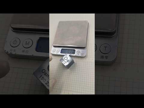 One inch of osmium cube, which is manufactured using powder metallurgy