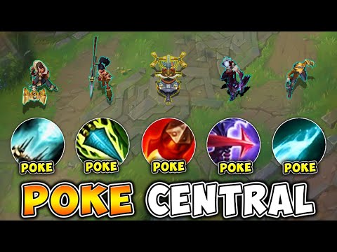 WE TURNED SUMMONER'S RIFT INTO A FIRING RANGE (5 POKE CHAMPS ON ONE TEAM)