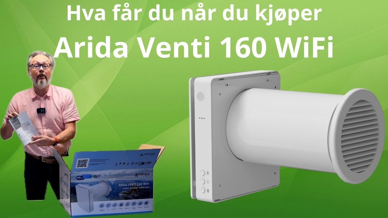 Romventilator - Arida Venti 160 WiFi stille - Hvit