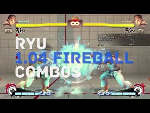 USF4 Ryu 1.04 Fireball Combos
