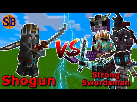 Shogun(Illager Addition) vs Other Strong Swordsman | Minecraft Mob Battle