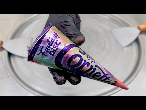 ASMR - Cornetto Fantasy Disc Ice Cream Rolls-How to make Fantasy Disc Ice Cream Rolls
