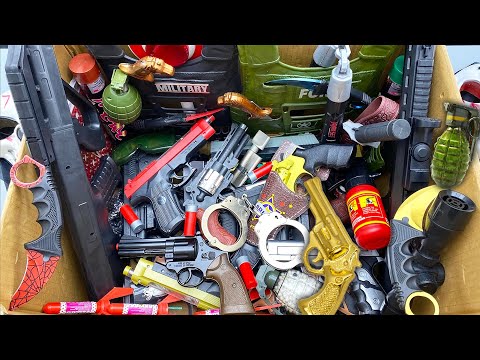 INSANE Toy Gun Box Unboxing! M16 Rifle, Uzi, Revolvers, Grenades & Soldier Gear