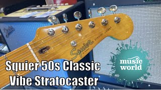 Video thumbnail for Squier CLASSIC VIBE 50s STRATOCASTER FIESTA RED Demo at Music World Ipswich! by Music World