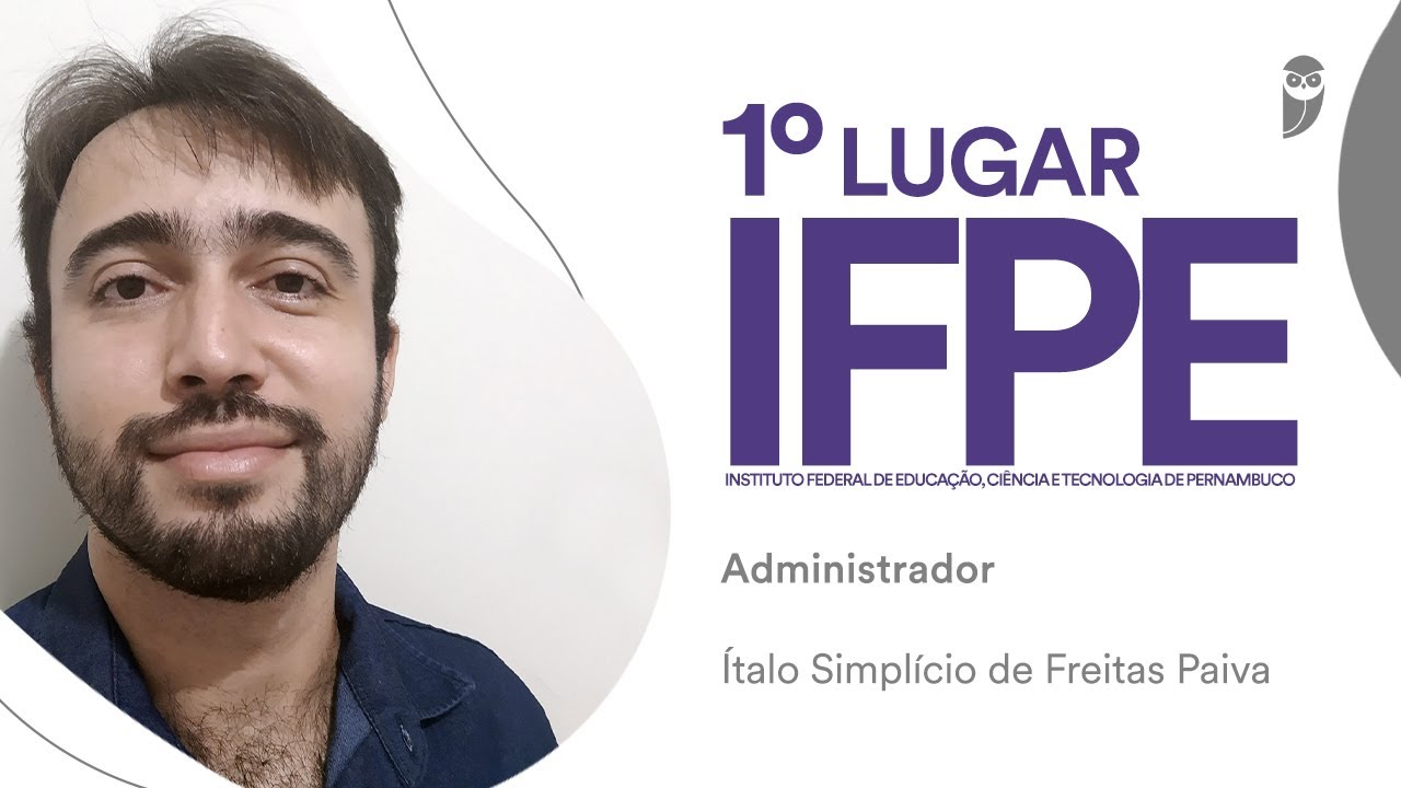 Concurso IFPE: Ítalo Simplício - 1º lugar - administrador