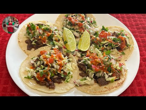 🇲🇽TACOS DE BISTEC DE RES EN SARTEN!