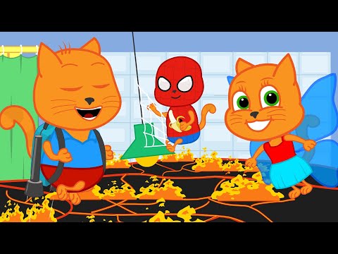 Cats Family in English - Paul is Lava Cartoon for Kids