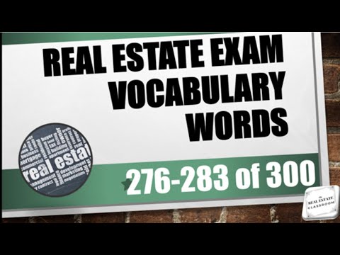 Real Estate Vocabulary 1 20 of 300 Real Estate Exam Prep Videos