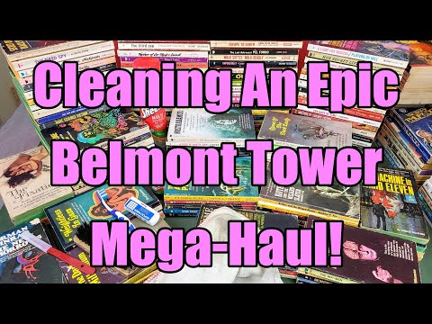 Cleaning - Repairing + Restoring - A Huge Collection Of Vintage - Belmont Tower - Paperbacks - ASMR