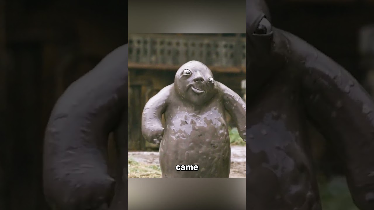 A muddy monster devour the little boy.