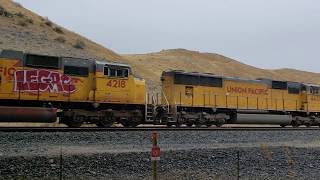 Union Pacific Train Gives Me A Horn Blast!  SHUT UP! Fun!!  Huntington Oregon Area