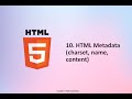 HTML Metadata (charset, name, content)