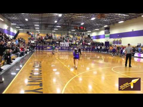 TSSN EXCLUSIVE:  HD Angle of Grundy Cheer Coach Attmpeting to Trip SCHS Cheerleader