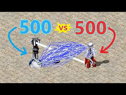 500 stacked - Prism Towers vs Tesla Coils - Red Alert 2