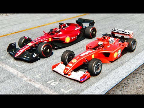 Ferrari F1 2022 F1-75 vs Ferrari F1 2001 at Silverstone