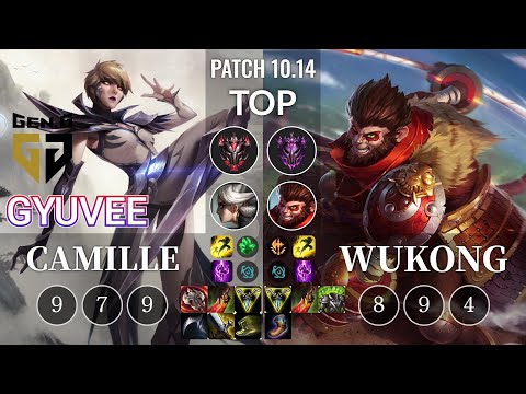 GEN gyuvee Camille vs Wukong Top - KR Patch 10.14